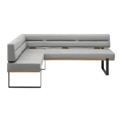 Eckbank Canon Re. In Hellgrau Holz, Metall, Textil Hellgrau 