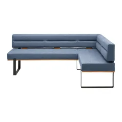 Eckbank Canon Li. In Blau Holz, Metall, Textil Blau 