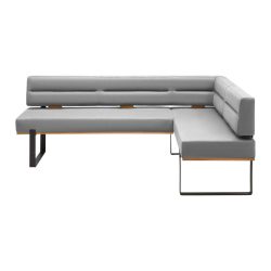 Eckbank Canon Li. In Silberfarben Holz, Metall, Textil Silberfarben 