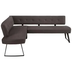 Eckbank In Dunkelgrau Ca. 170x220cm Metall, Textil Dunkelgrau 