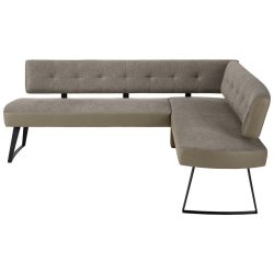 Eckbank Storm Links In Taupe Ca. 220x170cm Metall, Textil Taupe 