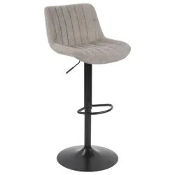 Barhocker Lovis Grau/schwarz Metall, Textil Grau, Schwarz 