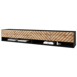 Lowboard Amadeo A180 Inkl. Beleuchtung Schwarz, Eiche Wotan 