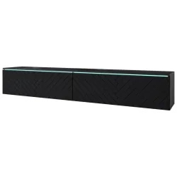 Lowboard D180 Schwarz Mit Fischgräte Schwarz 