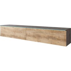 Lowboard D180 Anthrazit, Kastanieneichefarben 