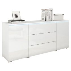 Sideboard Vera Weiss Hochglanz  150/67,9/39,5 cm 3 Schublade(n) 
