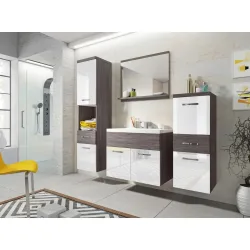 Badezimmer Alba Eiche Bodega/weiss 