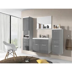Badezimmer Alba Weiss Matt/grau 