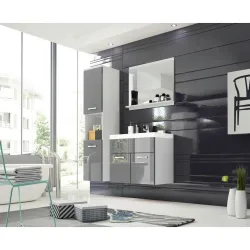 Badezimmer Montreal Weiss Matt/grau 