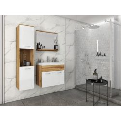 Badezimmer Montreal Eiche Wotan/weiss 