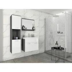 Badezimmer Montreal Anthrazit Matt/weiss 