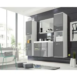 Badezimmer Montreal Xl Weiss Matt/grau 