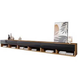 Lowboard A300 Eiche Wotan/schwarz Eiche Wotan, Schwarz Hochglanz 