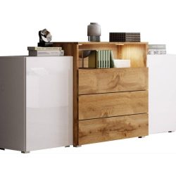 Sideboard Urbaniii Weiss/eiche Wotan  150/80,7/39 cm 3 Schublade(n) 