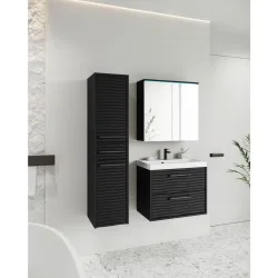 Badezimmer Toronto 4-Teilig Schwarz 
