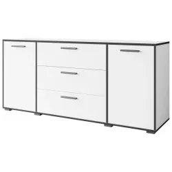Sideboard Bogota Xl Weiss/graphit  150/68/40 cm 3 Schublade(n) 