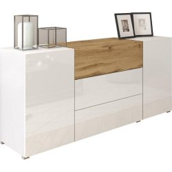 Sideboard Berlin 150 Weiss/eiche Wotan  150/68/38,5 cm 3 Schublade(n) 
