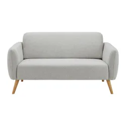 Sofa Pia Beige 146x76x75 Cm Webstoff Hellgrau 