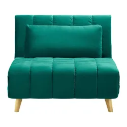 Schlafsessel Levin Grün Samt Grün Holz, Textil 