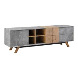 Tv-möbel Casper Grau Betonoptik, Eichefarben Grau, Eichefarben 180/55/40 cm 