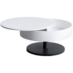 Couchtisch Suvos Schwarz/weiss Metall, Holzwerkstoff 79/79/40 cm 