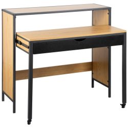 Schreibtisch Lenny 100/40/75.5-93.5 cm Schwarz, Eichefarben 
