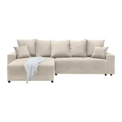 Ecksofa Alatri Beige Webstoff Beige 
