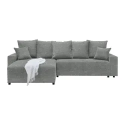 Ecksofa Alatri Grau Webstoff Grau 