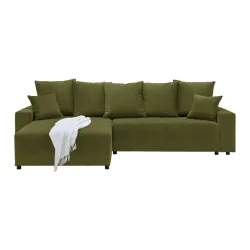 Ecksofa Alatri Olivgrün Webstoff Olivgrün 