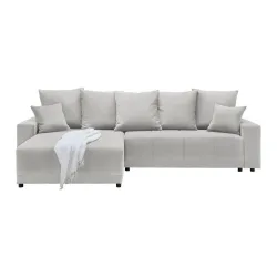 Ecksofa Alatri Hellgrau Webstoff Hellgrau 