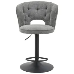 Barhocker Mina Grau Metall, Textil Grau 