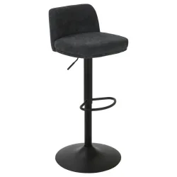 Barhocker Anton Metall, Textil Schwarz 