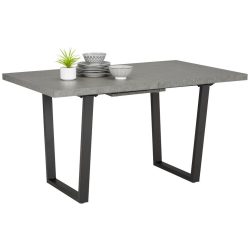 Ausziehtisch In Schwarz/dunkelgrau Metall, Holzwerkstoff 