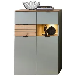 Highboard Memphis Grün/eiche Artisan  84/125/45 cm 1 Schublade(n) 