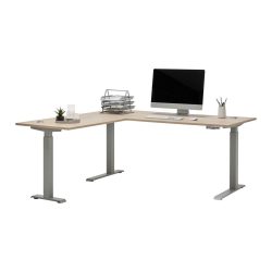 Eckschreibtisch Siena Eiche/silberfarben 185/72/177 cm Eichefarben 