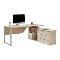 Eckschreibtisch Siena Eichefarben 180/160/77 cm Eichefarben 