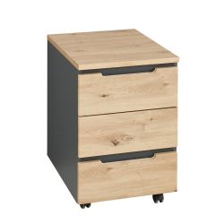 Rollcontainer Memphis In Eiche Artisan/graphitfarben 45/66/55 cm 