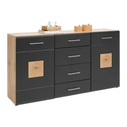 Sideboard Sonate Schwarz/eichefarben  170/92/40 cm 2 Schublade(n) 