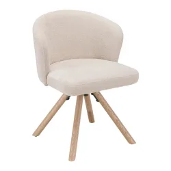 Stuhl Frida Beige/eichefarben  Sitzfläche 180° drehbar Struktur 