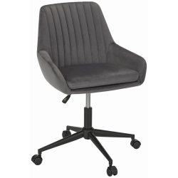 Drehstuhl In Grau/schwarz Samt Grau 