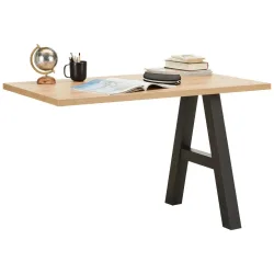 Anbauschreibtisch In Schreibtisch/eichefarben Schwarz, Eichefarben 