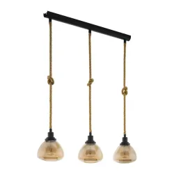 Eglo Pendellampe Rampside Schwarz Stahl/Glas 19.5 cm 123 cm - Material: Stahl/ Glas - Pendellampe