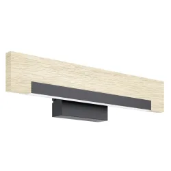 Eglo Wandlampe Camacho Braun/Schwarz/Weiss Stahl/Holz 7.5 cm 10.5 mm - LED - Lichtfarbe: Warmweiss - Material: Holz/Stahl - Wandlampe- LED