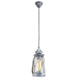 Eglo Pendellampe Bradford Silber Stahl 14 cm 110 cm - Farbe: antiksilber - Pendellampe