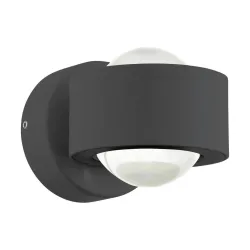 Eglo Wandlampe aussen Treviolo Grau Aluminium 8.5 cm - Farbe: anthrazit - LED - Lichtfarbe: Warmweiss - Material: Aluguss - Wandlampe aussen- LED