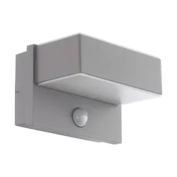Eglo LED Aussenwandleuchte mit Sensor Azzinano Silber-Weiss | 12 × 19 cm