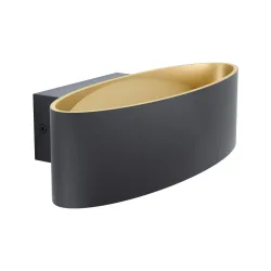 Eglo Wandlampe Maccacari Gold/Schwarz Aluminium/Kunststoff/Stahl 0 cm 27 cm - Farbe: schwarz-gold - LED - Lichtfarbe: Warmweiss - Material: