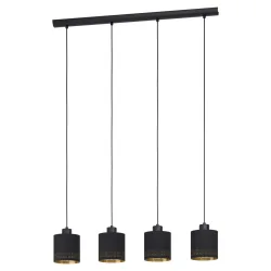 Hängeleuchte Esteperra Schwarz-Gold | 4 × E27 | 112 W