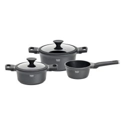 Kochtopfset Black Line Schwarz, 3-Teilig 