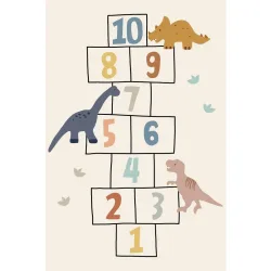 Kinderteppich Dino Multicolor Ca. 100x150cm 100/150 cm 